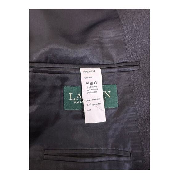 Lauren Ralph Blazer Men Size 46R Blue Classic Fit 100% Wool Coat READ - Picture 15 of 16